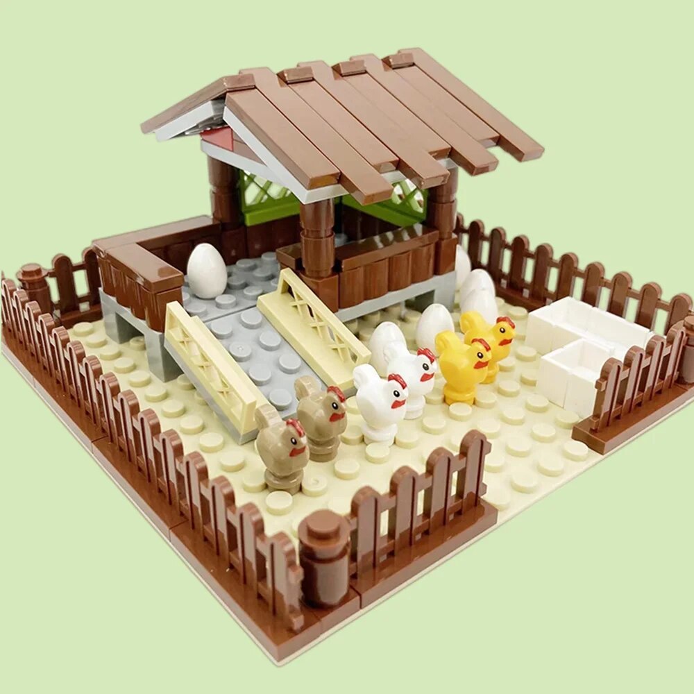 Urban Farming For Kids - Neues MOC Hühnerstall-Modell aus Bausteinen, Bausteine
