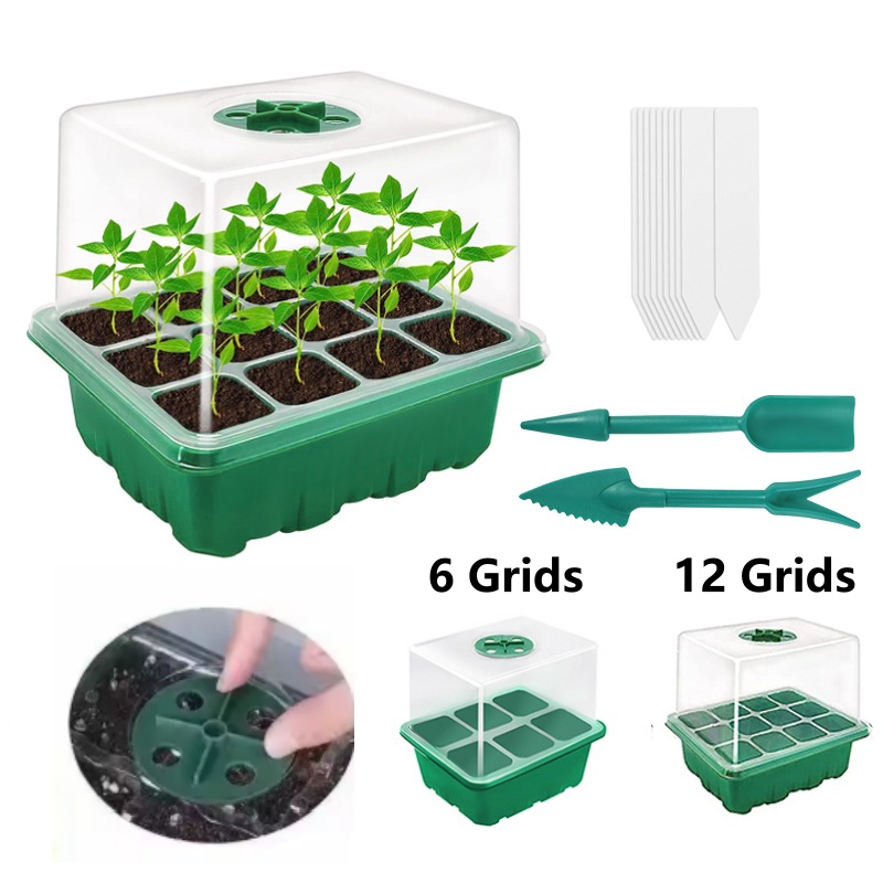 Dome Propagation Kit - Anzuchtschale Mini-Gewächshaus Keimungsset mit Feuchtigkeitskuppel Pflanzen-Setzlings-Anzuchtschale